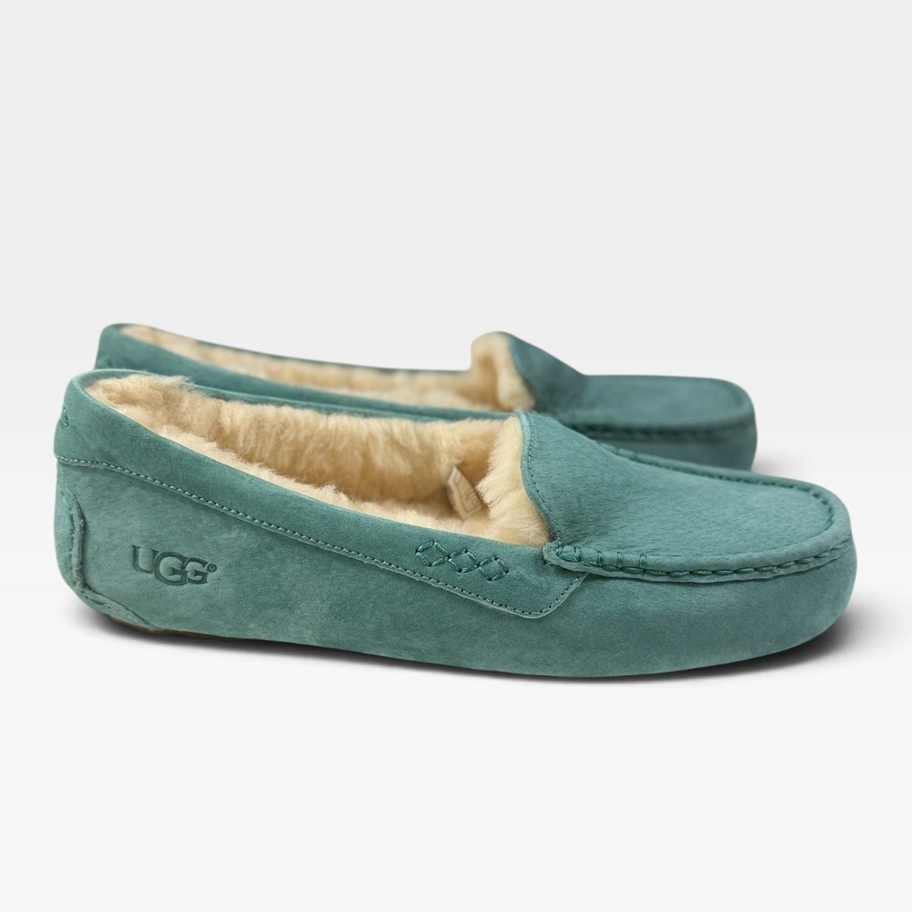 UGG Ansley Slipper 3312 Women 11 Cactus Green Suede Wool Lined New